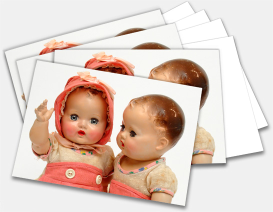 Brother & Sister doll note cards, greeting cards featuring classic antique and collectible dolls at http://www.collectornet.net/cards/dolls/