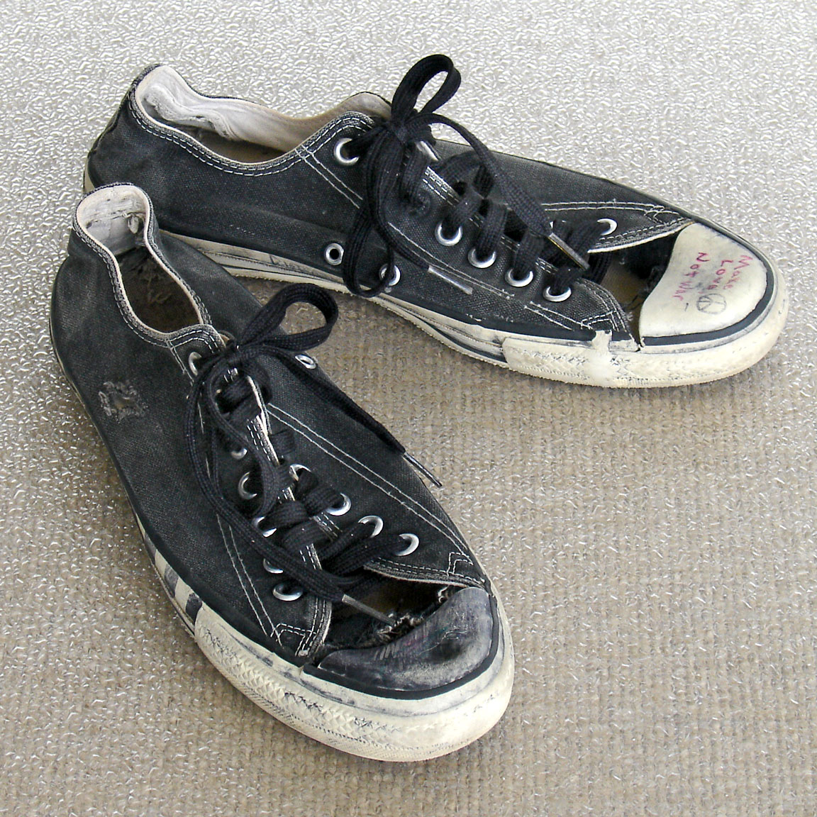 Vintage thrashed American-made Converse All Star Chuck Taylor shoes for sale at http://www.collectornet.net/shoes