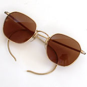 Old vintage AO Liner American Optical wire eyeglasses sunglasses XLNT, gold for sale at http://www.collectornet.net/more