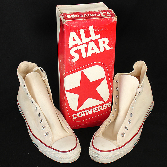 Vintage but NEW-IN-BOX American-made Converse All Star Chuck Taylor shoes for sale at http://www.collectornet.net/shoes