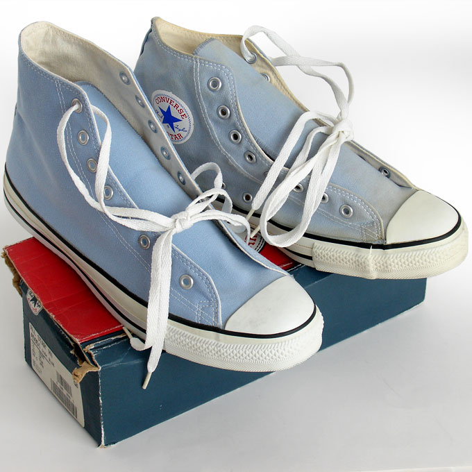 Vintage American-made Converse All Star Chuck Taylor dusk blue shoes for sale at http://www.collectornet.net/shoes