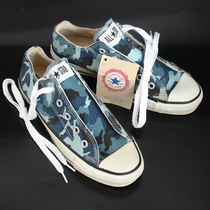 Vintage American-made Converse All Star Chuck Taylor camouflage shoes for sale at http://www.collectornet.net/shoes
