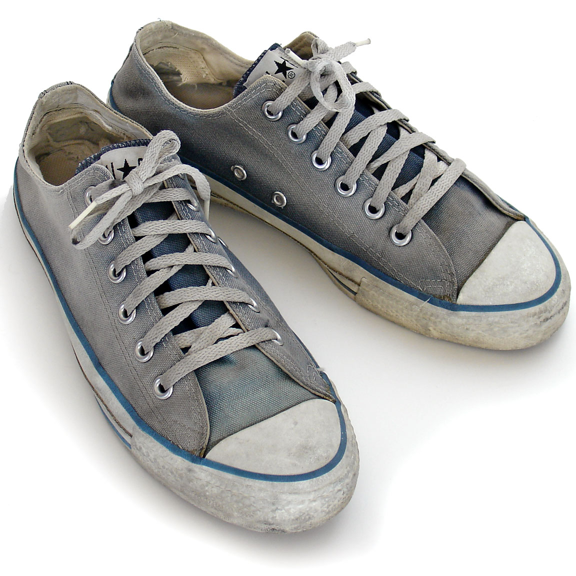 Vintage American-made Converse All Star Chuck Taylor faded denim shoes for sale at http://www.collectornet.net/shoes