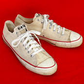 Vintage American-made Converse All Star shoes in classic white for sale at http://www.collectornet.net/shoes