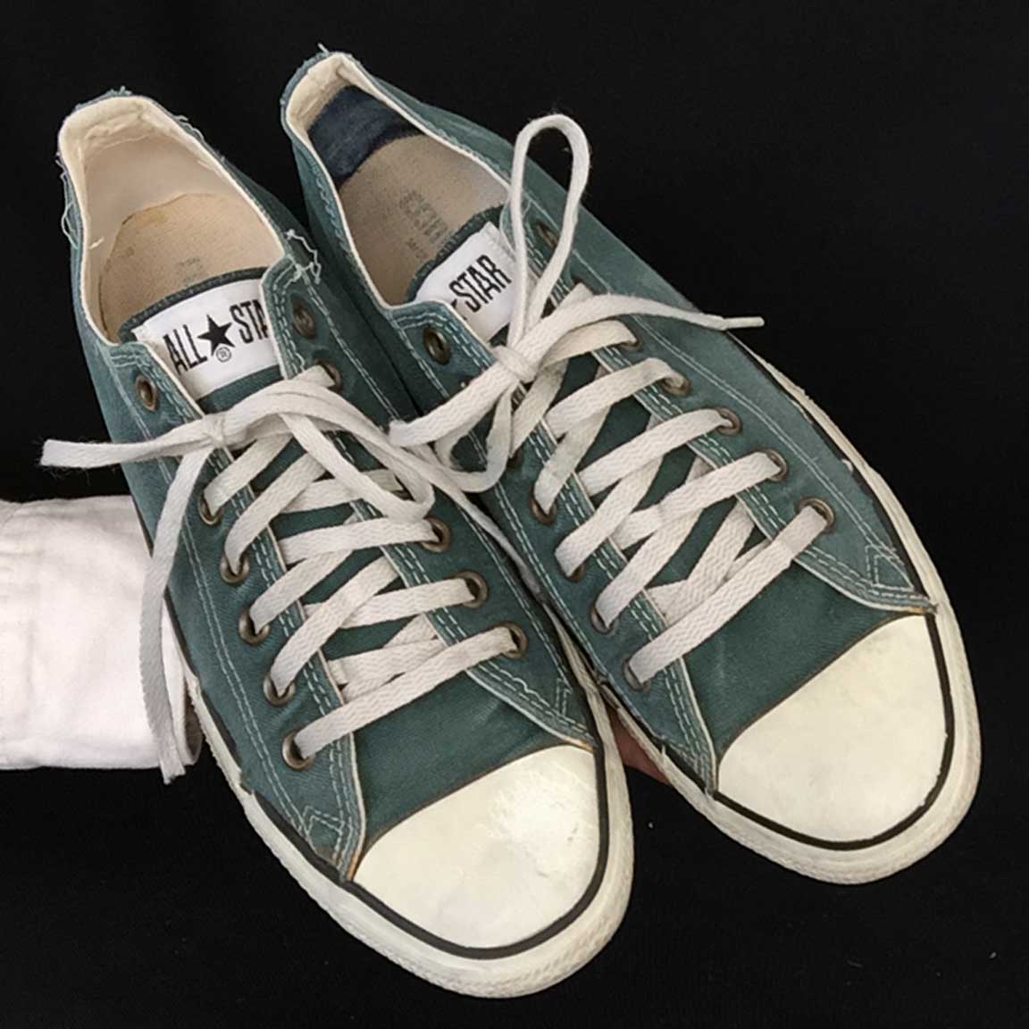 Vintage American-made Converse All Star Chuck Taylor green shoes for sale at http://www.collectornet.net/shoes