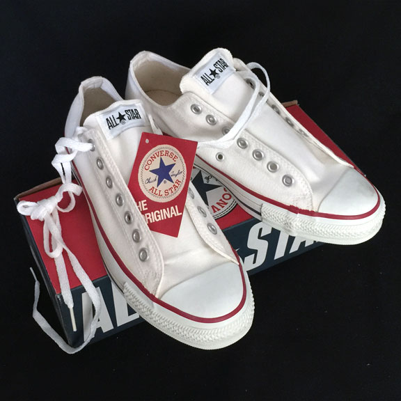 Vintage American-made Converse All Star Chuck Taylor white shoes for sale at http://www.collectornet.net/shoes