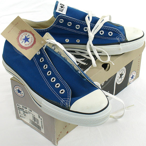 Vintage American-made Converse All Star Chuck Taylor "caribbean blue" shoes for sale at http://www.collectornet.net/shoes