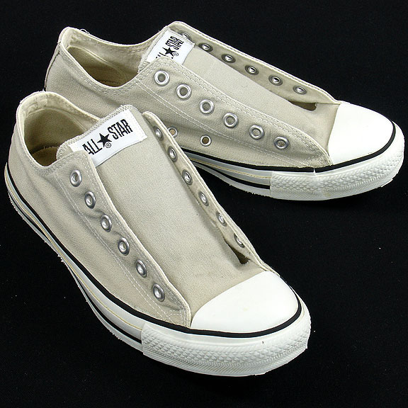 Vintage American-made Converse All Star Chuck Taylor khaki-gray shoes for sale at http://www.collectornet.net/shoes