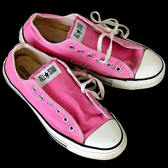 Vintage American-made Converse All Star Chuck Taylor pink shoes for sale at http://www.collectornet.net/shoes